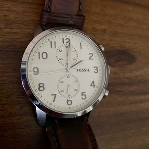 Fossil Leather Watch | Dayliner | 3 Hand Watch | Brown and Black Wrist straps